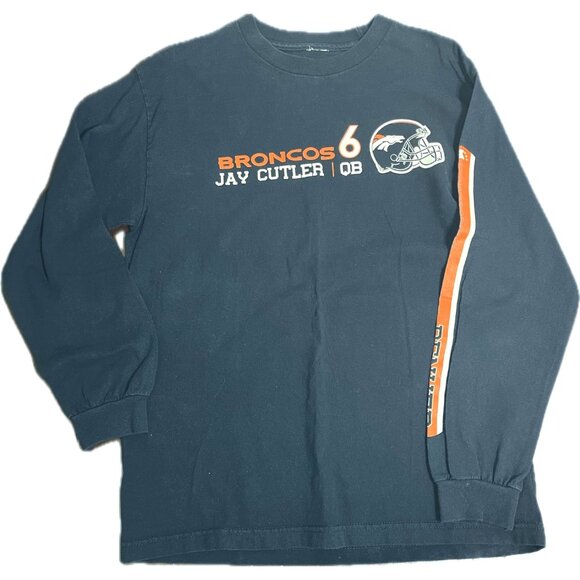 NFL Denver Broncos Jay Cutler #6 Long Sleeve Navy T-Shirt Mens Medium NO TAG - Picture 2 of 12